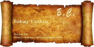 Bakay Cintia névjegykártya